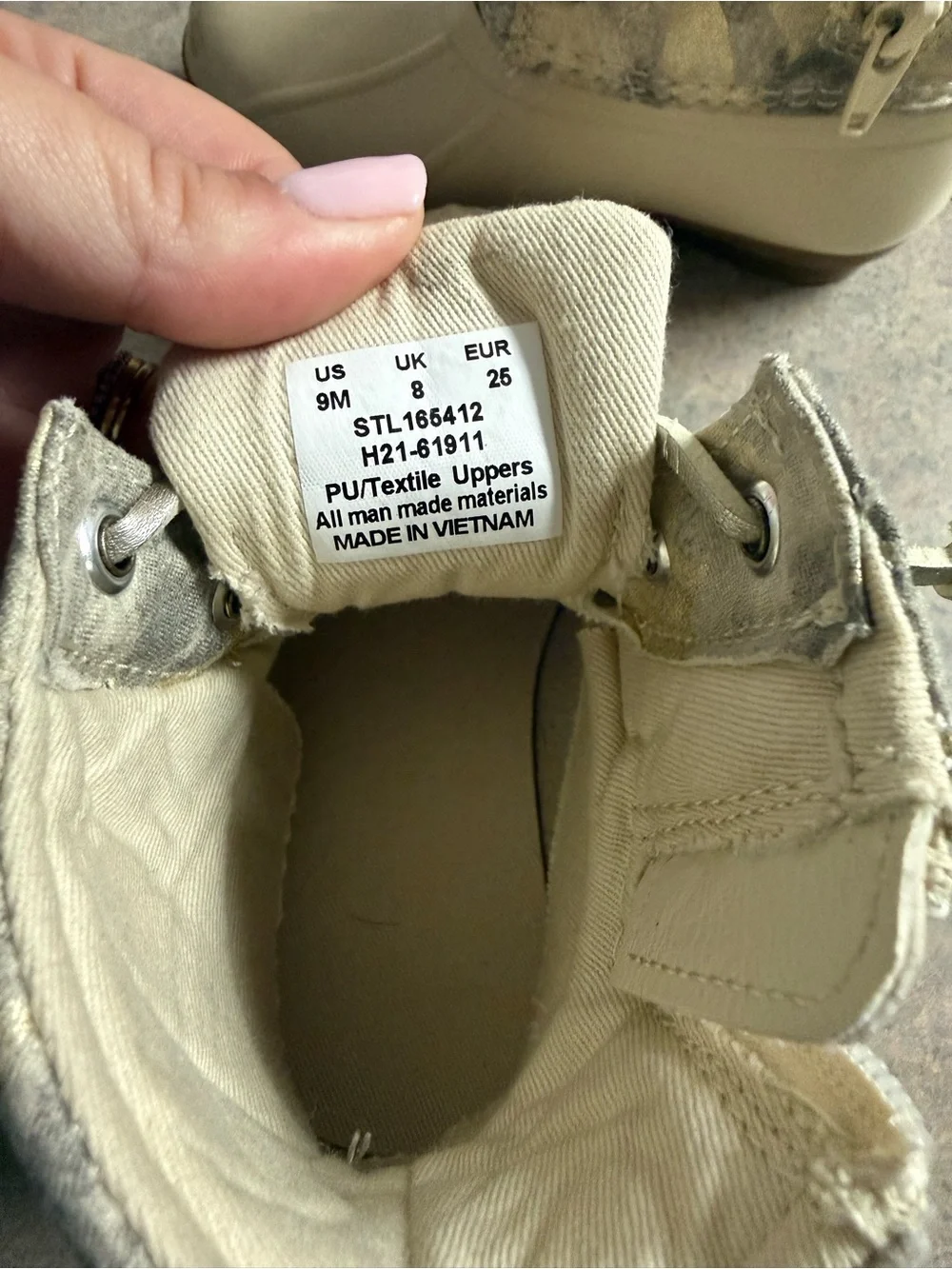 Sperry toddler Cream Lace-Up Duck Boots